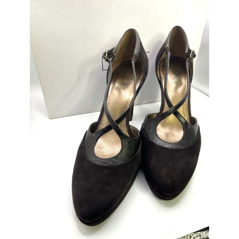 Ann Taylor Loft Dana Pumps - Deep Brown, Size 7.5, Gently Used, 3.9" Heels